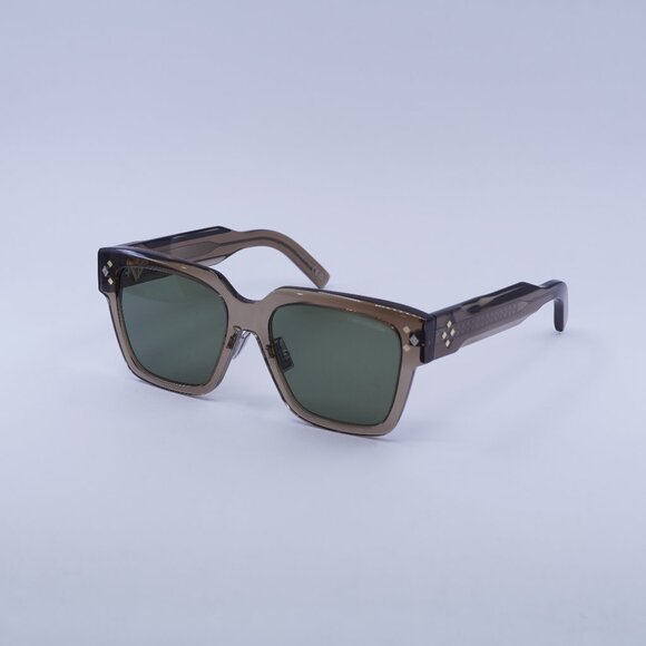 Dior CD DIAMOND S3F 64C0 Sunglasses Transparent Brown Square Frame, Green Lenses - Picture 1 of 10